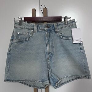 & Other Stories Blue Jean Shorts Distressed Style